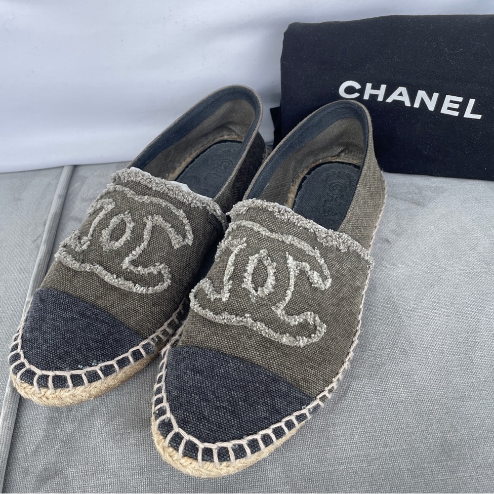 Chanel Cloth Two Tone Espadrilles